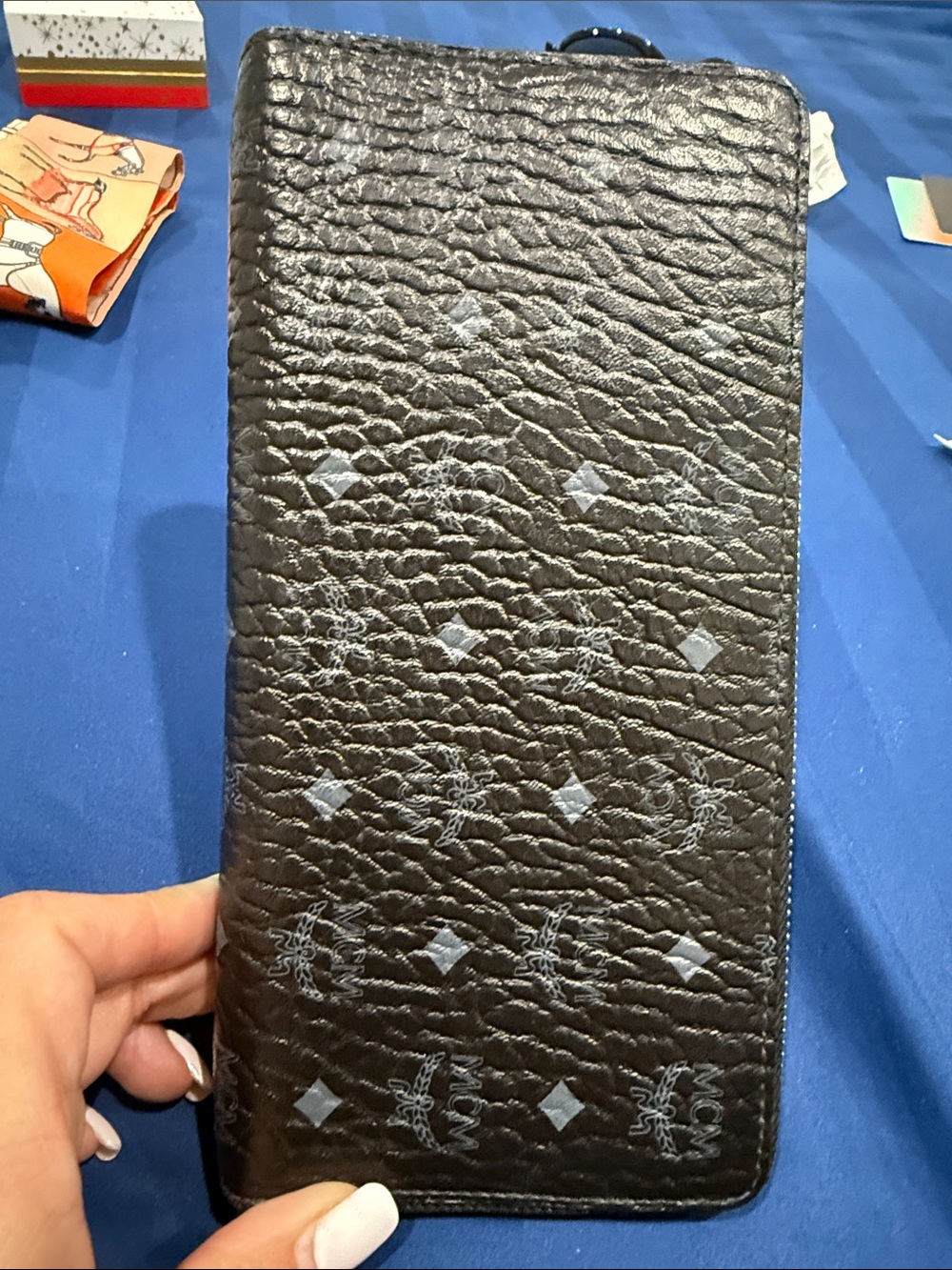 MCM Black Monogram Continental Wallet